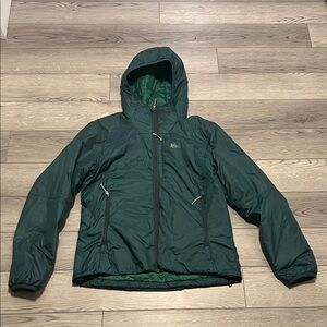 REI Forest Green Hooded Insulated Jacket